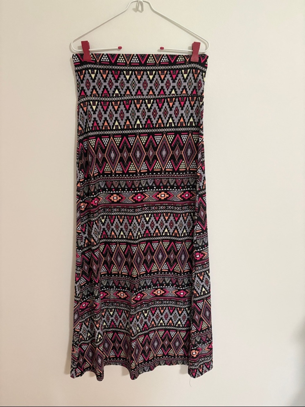 Hot Kiss Black & Pink Aztec Strapless Maxi Skirt